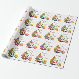 Papel De Regalo Personalizado de Santa del navidad a y desde
