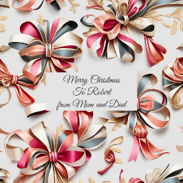 Papel De Regalo Personalizado de texto coqueta cintas dobla Navida