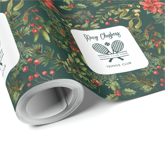 Papel De Regalo Personalizado de vacaciones del club de tenis Red  (Esquina del rollo)