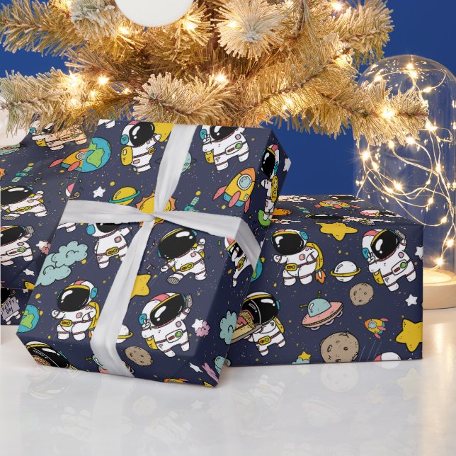 Papel De Regalo Personalizado del espacio ultraterrestre astronaut (Vacaciones)