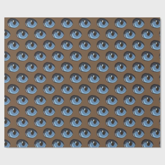 Papel De Regalo Personalizado del modelo de ojo de gato azul (Superficie plana)