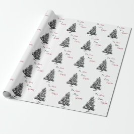 Papel De Regalo Personalizado del pino del navidad a y desde