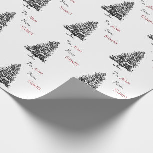 Papel De Regalo Personalizado del pino del navidad a y desde