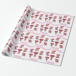 Papel De Regalo Personalizado del primer cumpleaños de Cowgirl occ