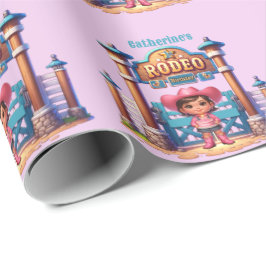 Papel De Regalo Personalizado del primer rodeo de cumpleaños de Co