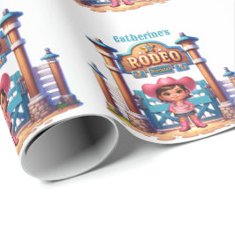 Papel De Regalo Personalizado del primer rodeo de cumpleaños de Co