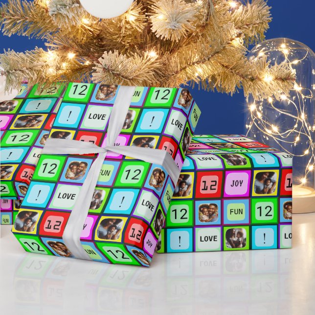 Papel De Regalo Personalizado Divertido colorido Texto personaliza (Vacaciones)