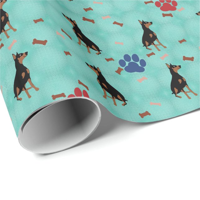 Papel De Regalo Personalizado Doberman (Esquina del rollo)