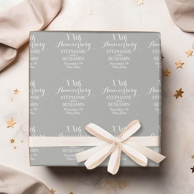 Papel De Regalo Personalizado el 25° u otro aniversario Boda (Personalized Wedding Anniversary Wrapping Paper)
