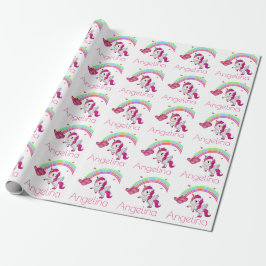 Papel De Regalo Personalizado el Unicornio arcoiris mágico