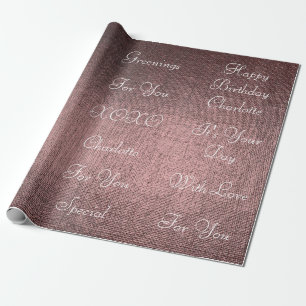 Papel De Regalo Personalizado elegante blanco de Rubor del rosa