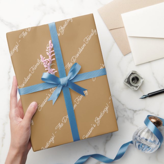 Papel De Regalo Personalizado Elegante estilo moderno de guión dor (Regalar)