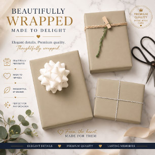 Papel de regalo personalizado en color taupe