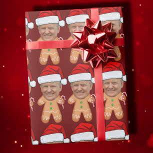 Papel De Regalo Personalizado Face Photo Gingerbread Navidades de 