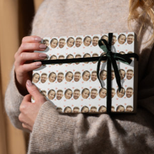 Papel De Regalo Personalizado Face Picture Heart Funny Parple Patt