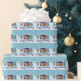 Papel De Regalo Personalizado Feliz feriado a la empresa inmobilia