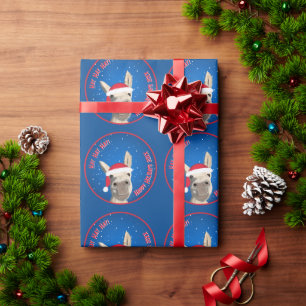 Papel De Regalo Personalizado Funny Donkey Santa Pun 2025