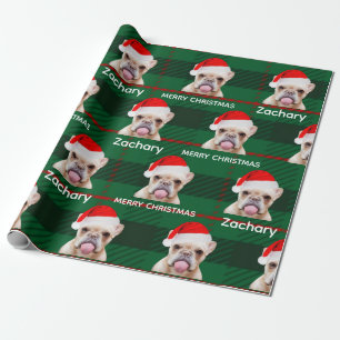 Papel De Regalo Personalizado Funny Pug Name Merry Christmas