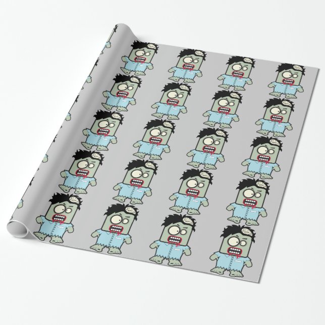 Papel De Regalo Personalizado FUNNY ZOMBIE personalizado (Desenrollado)