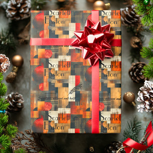 Papel De Regalo Personalizado Geométrico moderno, tonos negros y m