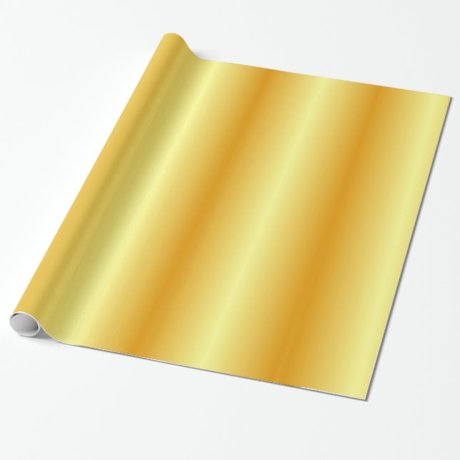 Papel De Regalo Personalizado Glossy Gold Look Elegant Moderno Tem (Desenrollado)