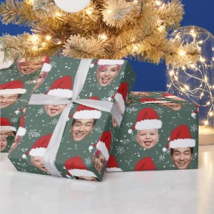 Papel De Regalo Personalizado gracioso 3 enfrenta a Navidades Sant