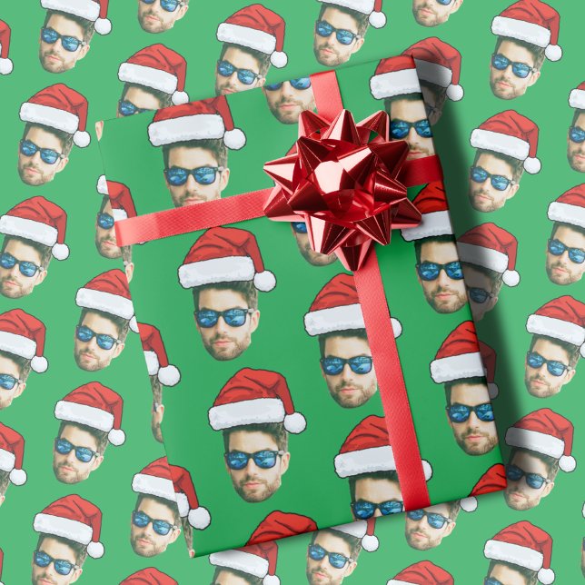 Papel De Regalo Personalizado gracioso de cara Foto de Santa Claus (Subido por el creador)
