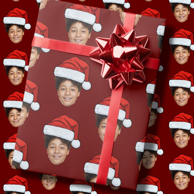 Papel De Regalo Personalizado gracioso de cara Foto de Santa Claus (Subido por el creador)