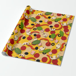 Papel De Regalo Personalizado gracioso de Pizza Topping