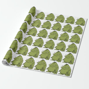 Papel De Regalo Personalizado gracioso Ogre verde