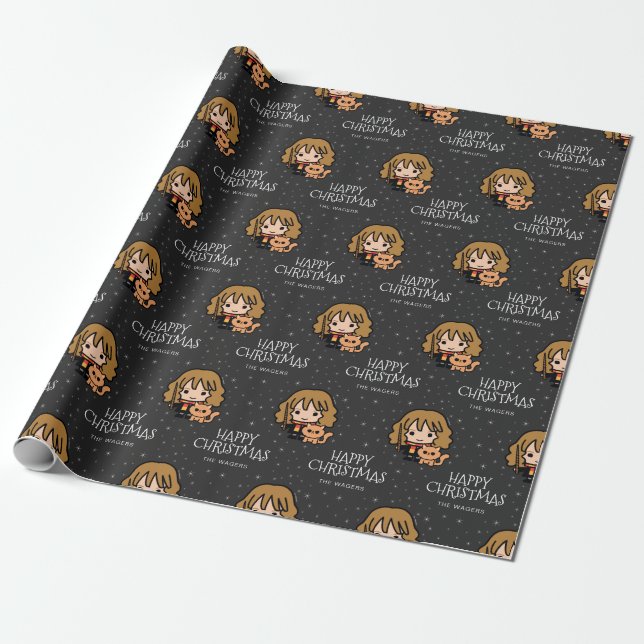 Papel De Regalo Personalizado Hermione Granger | Navidades felices (Desenrollado)