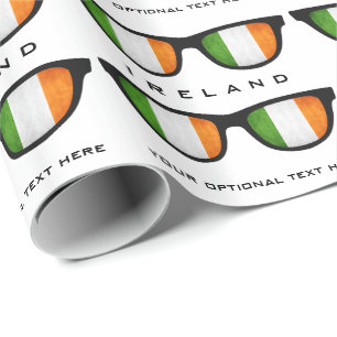 Papel De Regalo Personalizado irlandés Shades texto y ajuste de re