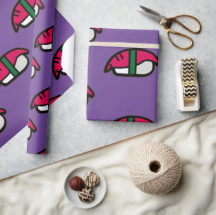 Papel De Regalo Personalizado Kawaii Sushi, Arroz de Pescado y Alg