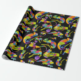 Papel De Regalo Personalizado lindo Chameleons Colores brillantes,