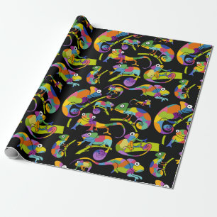 Papel De Regalo Personalizado lindo Chameleons Colores brillantes,