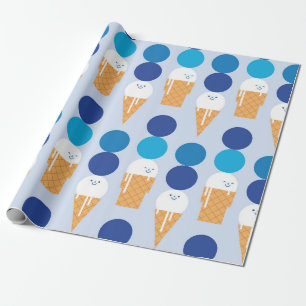 Papel De Regalo Personalizado lindo helado diseño de patrones sin 