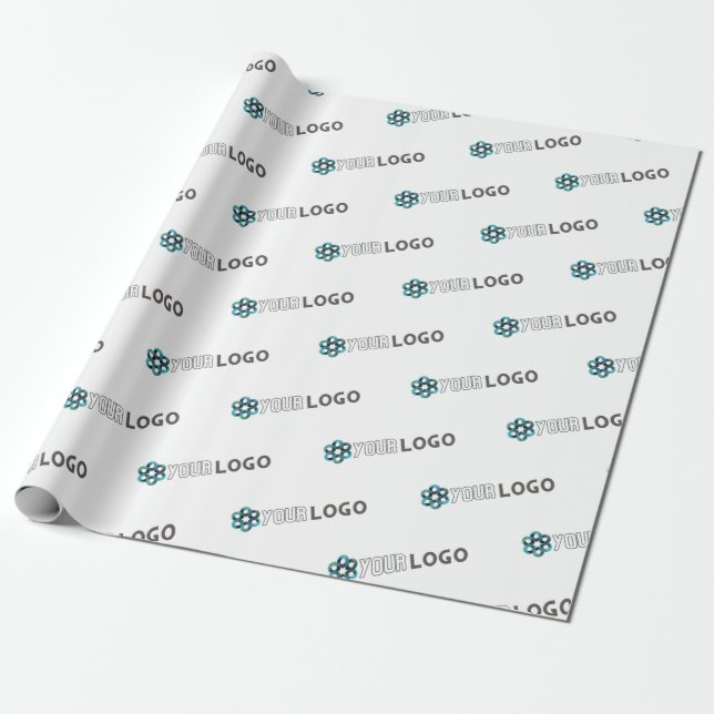 Papel De Regalo Personalizado logo de la empresa regalos de negoci (Desenrollado)