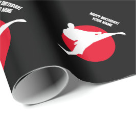 Papel De Regalo Personalizado martials artes silueta de karate Cum