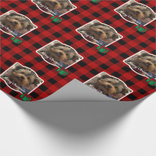 Papel De Regalo Personalizado Mascota Foto País Rojo Búfalo Check
