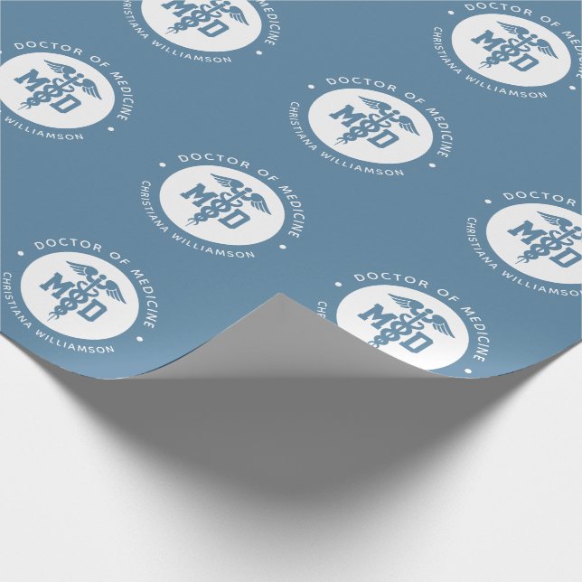 Papel De Regalo Personalizado Médica de Medicina Médica Graduación (Esquina)