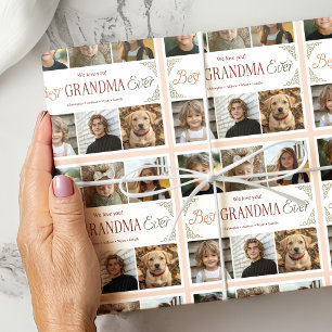 Papel De Regalo Personalizado Mejor Abuela De 6 Collages de fotos