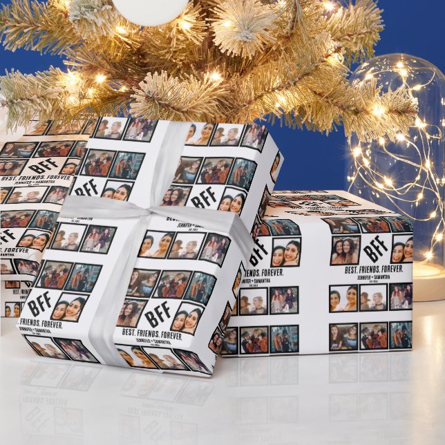 Papel De Regalo Personalizado Mejores Amigos Para Siempre Collage  (Vacaciones)