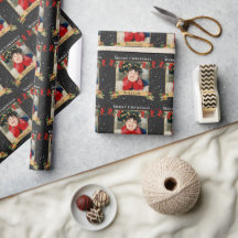 Personalizado Merry Christmas Photo Black