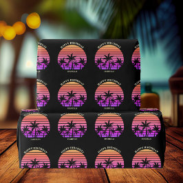 Papel De Regalo Personalizado Moda Tropical Palm Tree Pink Black B