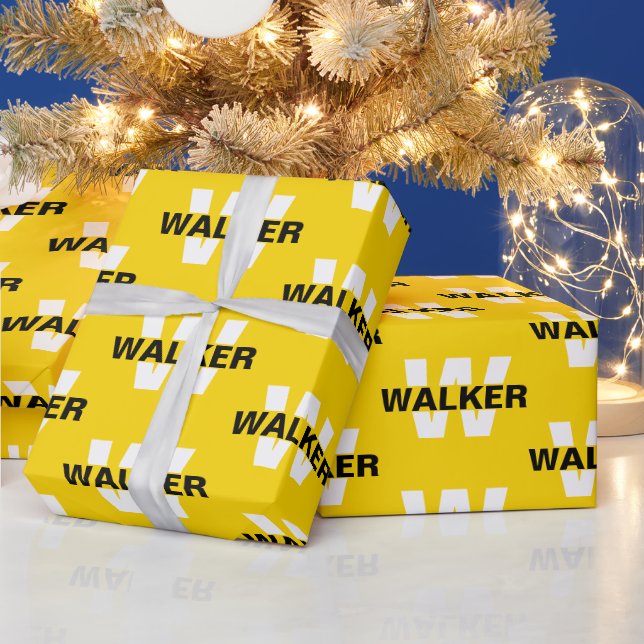 Papel De Regalo Personalizado moderno Monograma Nombre Regalo de o (Vacaciones)