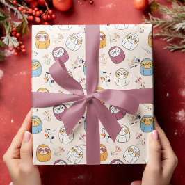 Papel De Regalo Personalizado Multcolor Sleepy Sloth