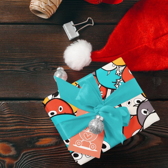 Papel De Regalo Personalizado multicolor Doodle Monster (doodle monster birthday packing gift wrap,gift wrapping paper,return gift wrap paper,paper gift)