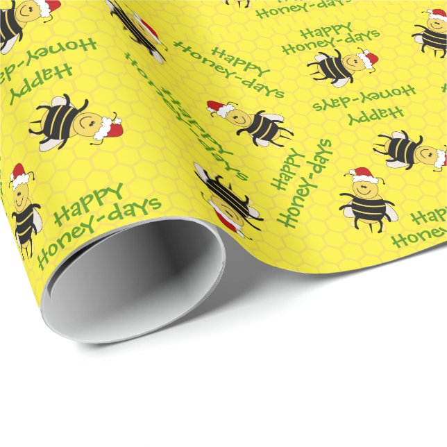 Papel De Regalo Personalizado Navidades Abejas Regalo Abeja (Esquina del rollo)