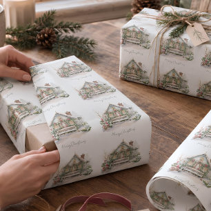 Papel De Regalo Personalizado Navidades de color de agua de la gra