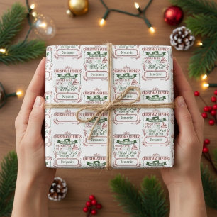 Papel De Regalo Personalizado Navidades del Polo Norte Express